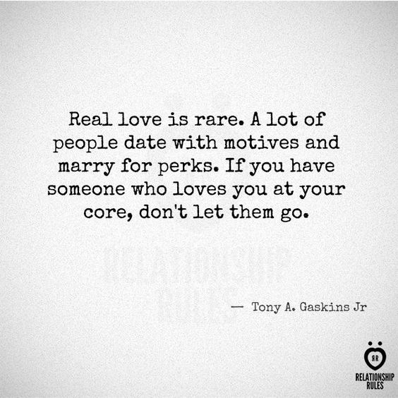 Real love is rare.