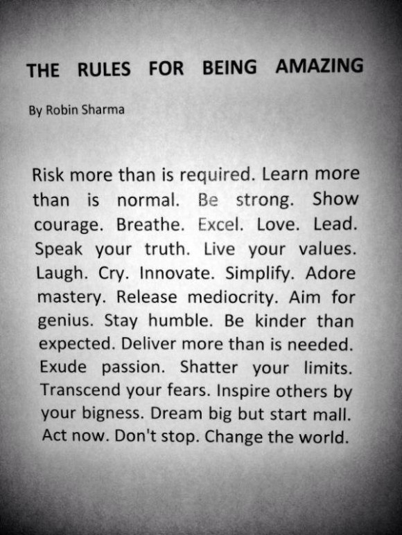 Rules for being amazing: Rules for being amazing: